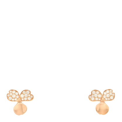 Tiffany 18K Rose Gold Diamond Paper Flowers Earrings 1 of 5
