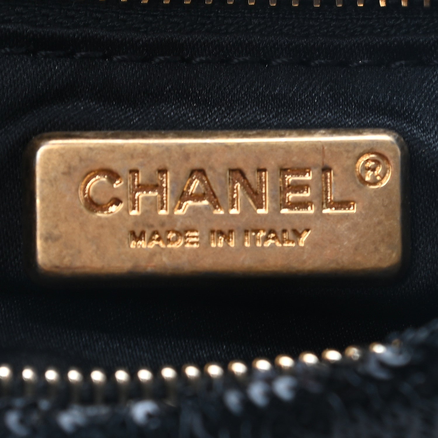 Chanel Sequin Do Not Disturb Minaudiere Clutch Black Gold 6 of 10