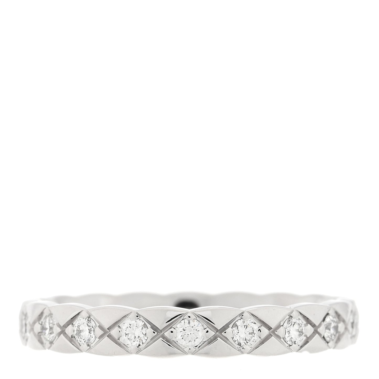18K White Gold Diamond Mini Coco Crush Ring 56 7.5