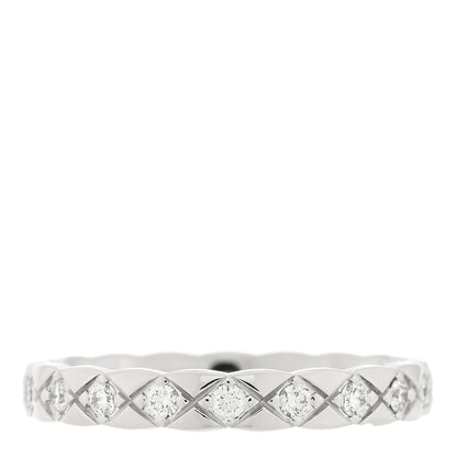 Chanel 18K White Gold Diamond Mini Coco Crush Ring 56 7.5 3 of 5