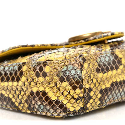 Gucci Snakeskin Matelasse GG Marmont Shoulder Bag Green Multicolor 9 of 11
