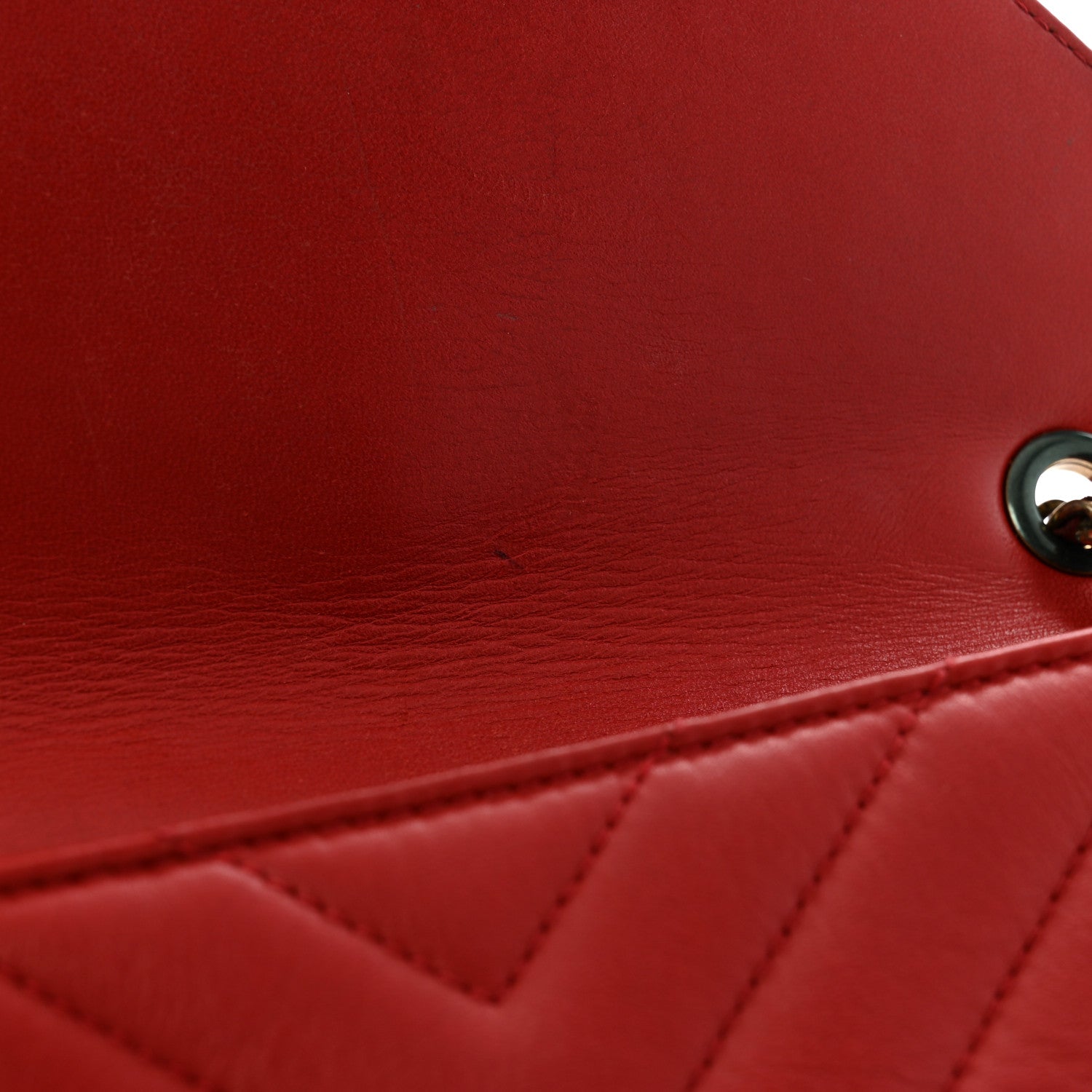 Chanel Lambskin Chevron Quilted Small Pyramid CC Flap Red 14 of 17