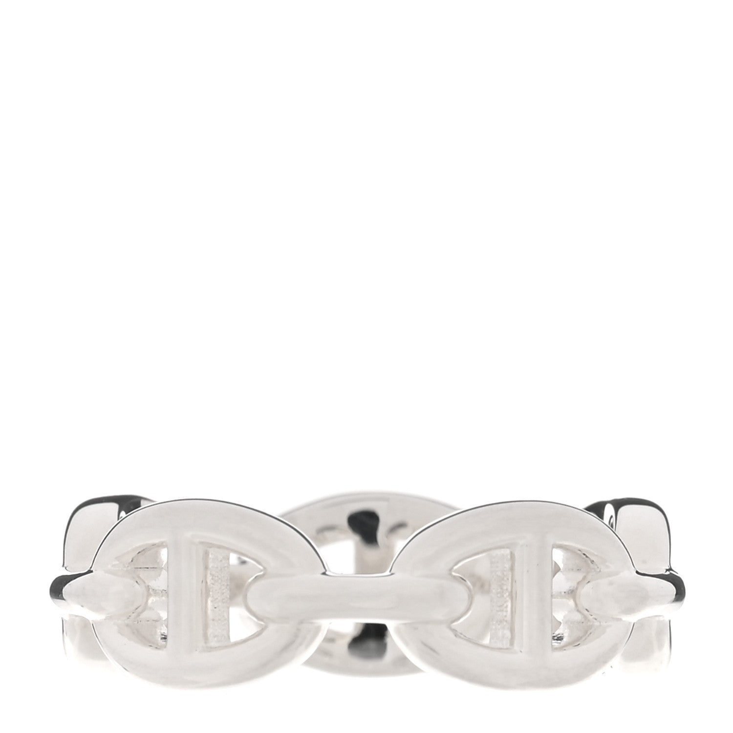 Hermes Sterling Silver PM Chaine d'Ancre Enchainee Band Ring 56 7.5 3 of 7
