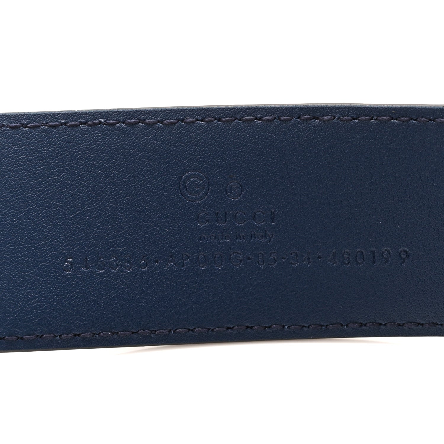 Gucci Moon Calfskin Interlocking G Belt 85 34 Cobalt Blue 4 of 4