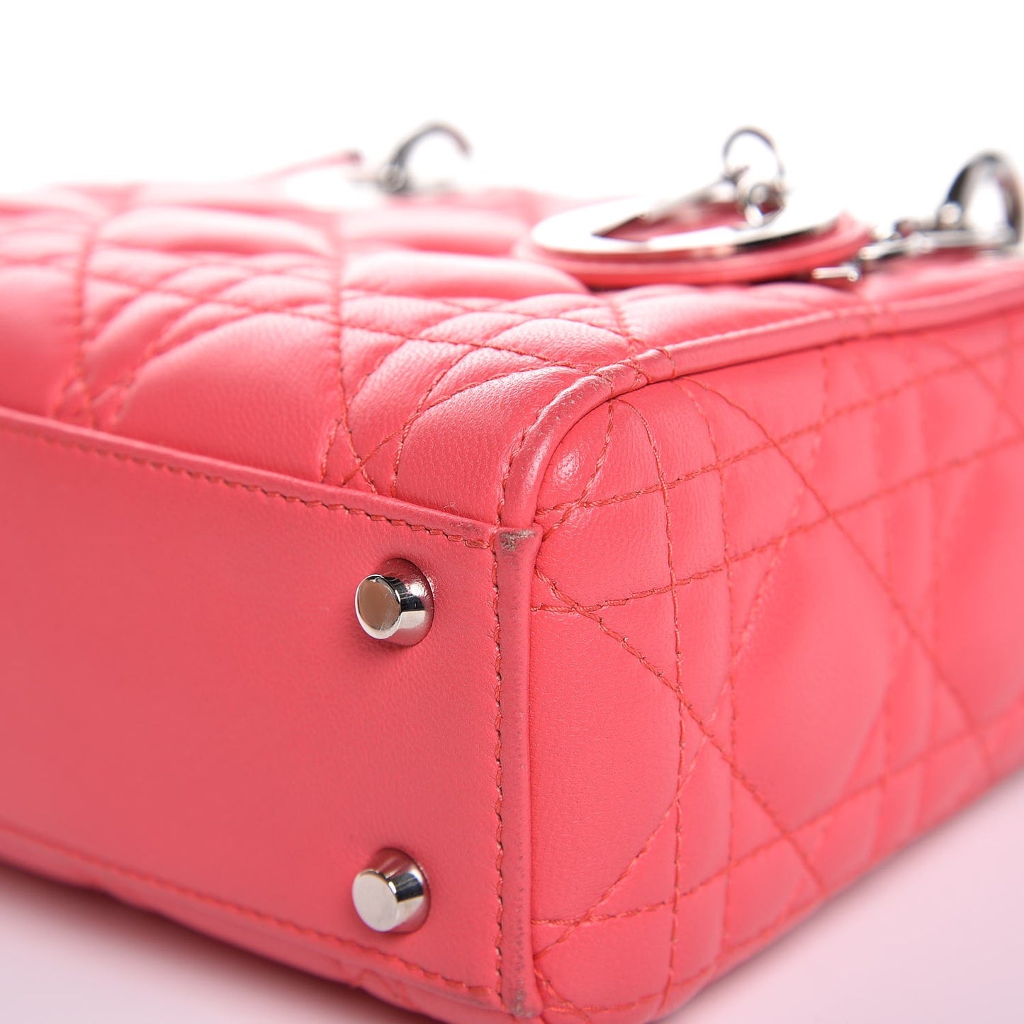 Lambskin Cannage Mini Lady Dior Coral