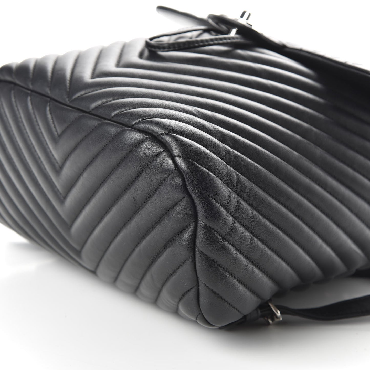 Calfskin Chevron Quilted Large Urban Spirit Backpack Black