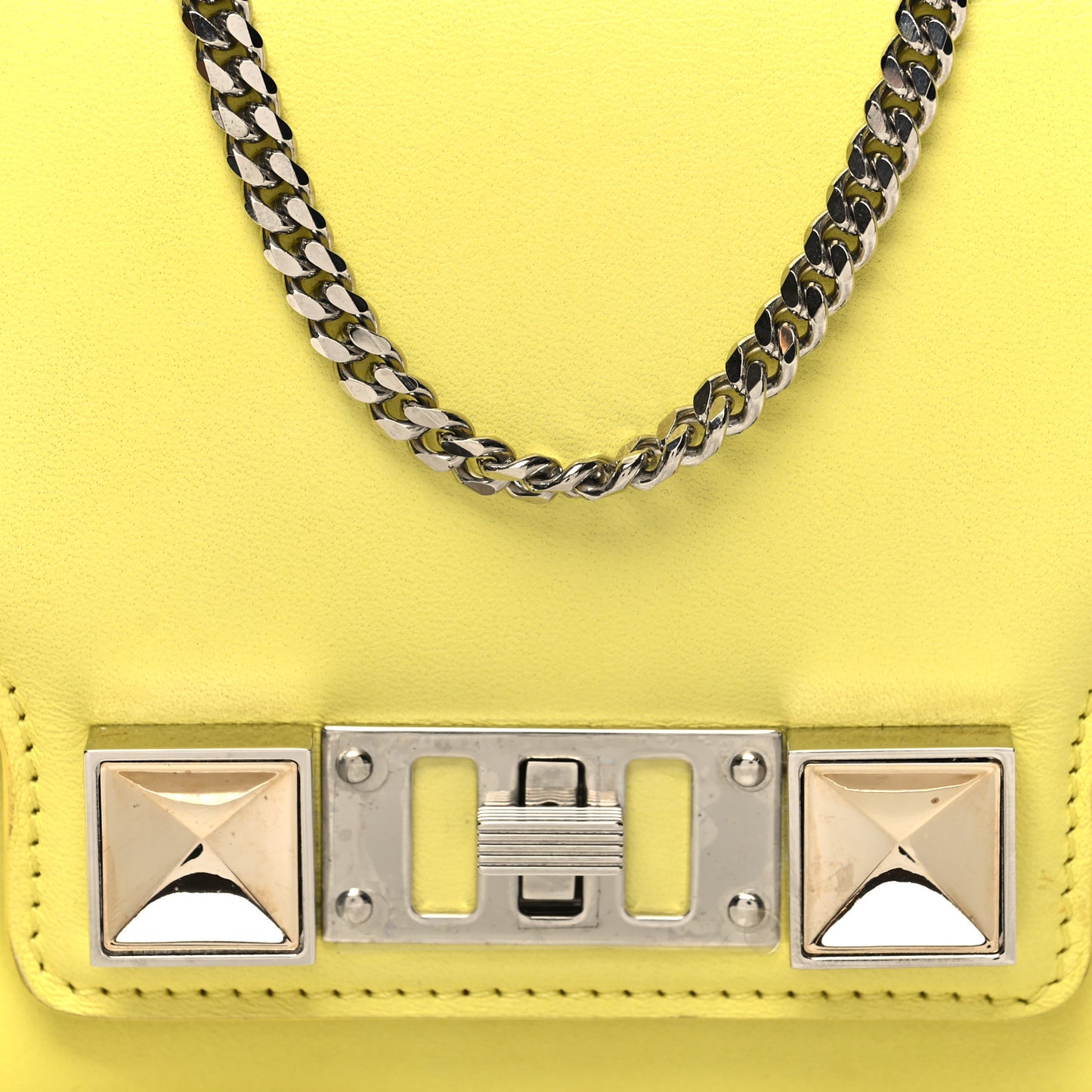 Smooth Calfskin PS11 Chain Wallet Yellow