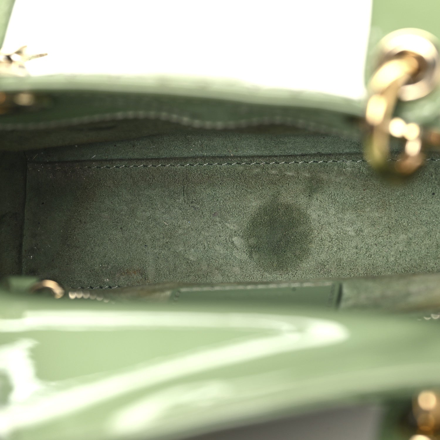 Christian Dior Patent Cannage Mini Lady Dior Mint Green 5 of 13