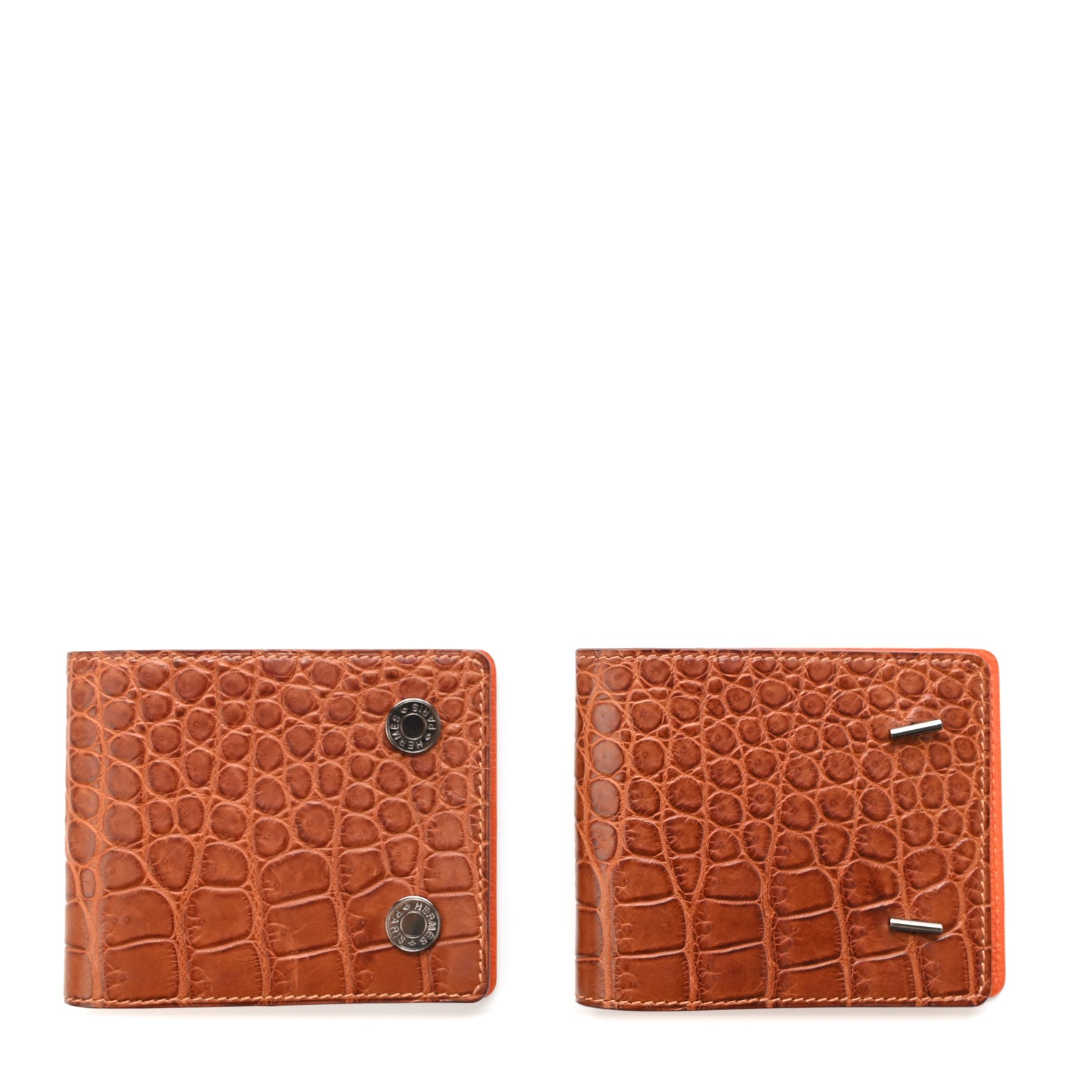 Hermes Matte Alligator Clou de Selle Cufflinks 1 of 4