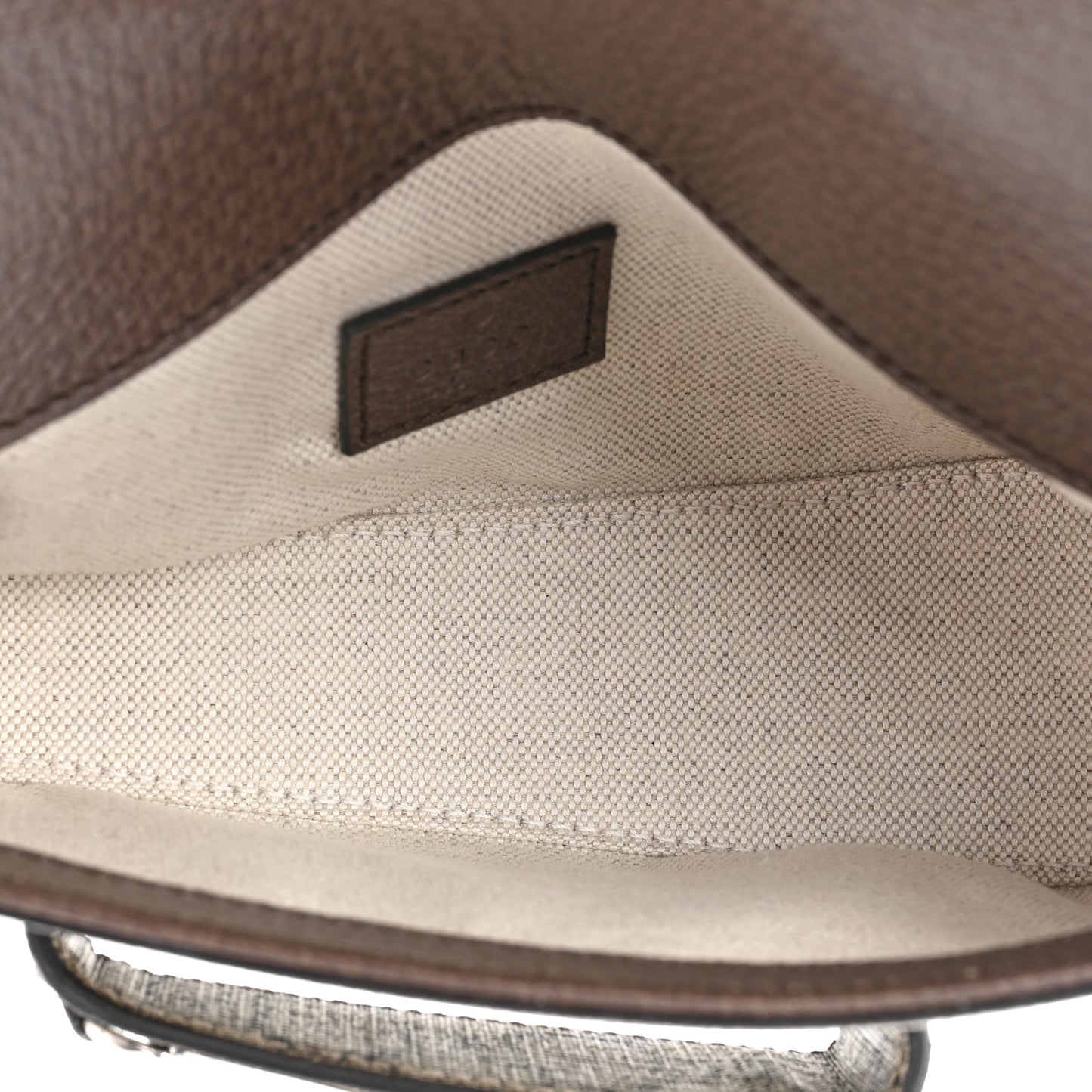 GG Supreme Monogram Mini Horsebit 1955 Asymmetric Shoulder Bag Beige Ebony