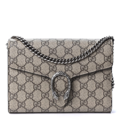 Gucci GG Supreme Monogram Mini Dionysus Chain Wallet Beige Taupe 1 of 9
