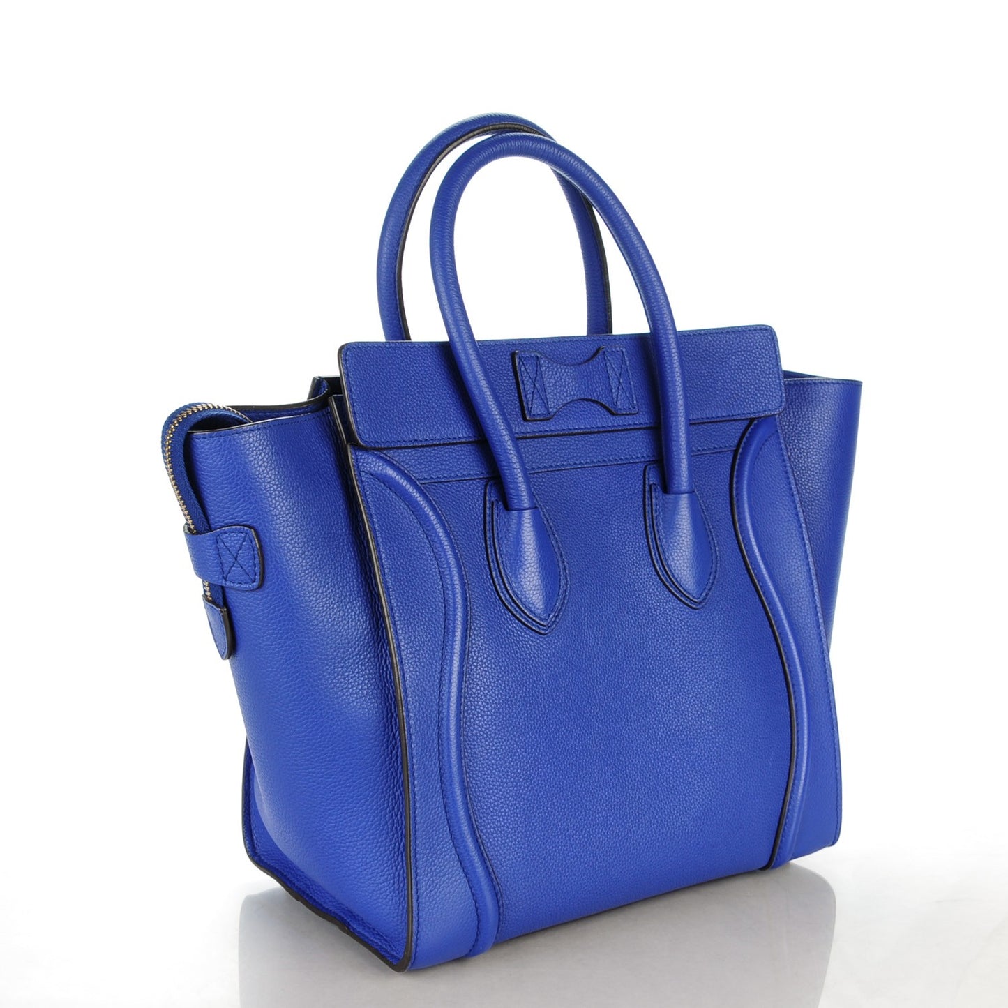 Drummed Calfskin Mini Luggage Indigo