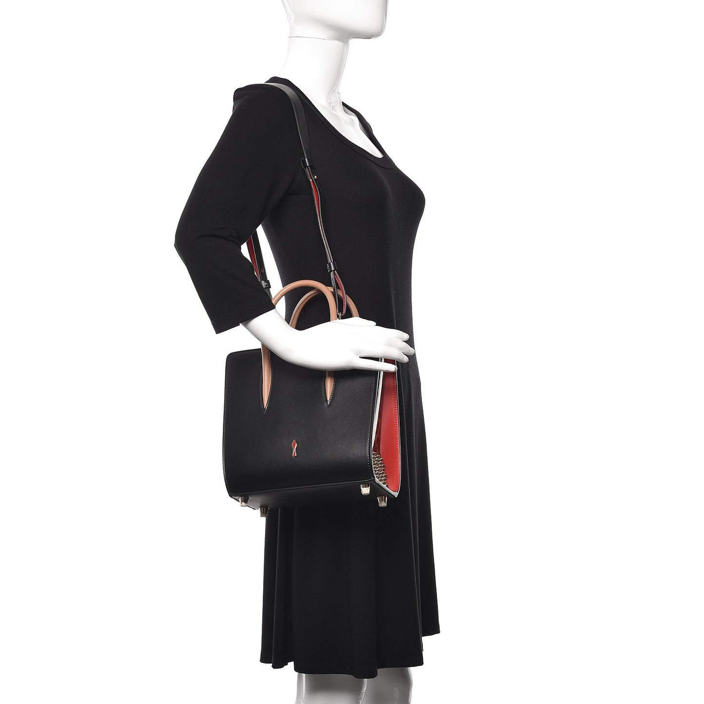 Calfskin Patent Leopard Studded Small Paloma Black