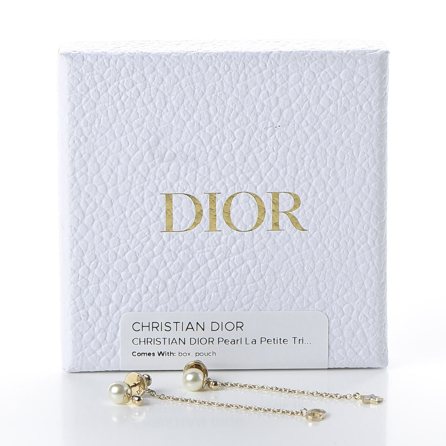 Christian Dior Pearl La Petite Tribale Dangle Chain Earrings Gold 5 of 5
