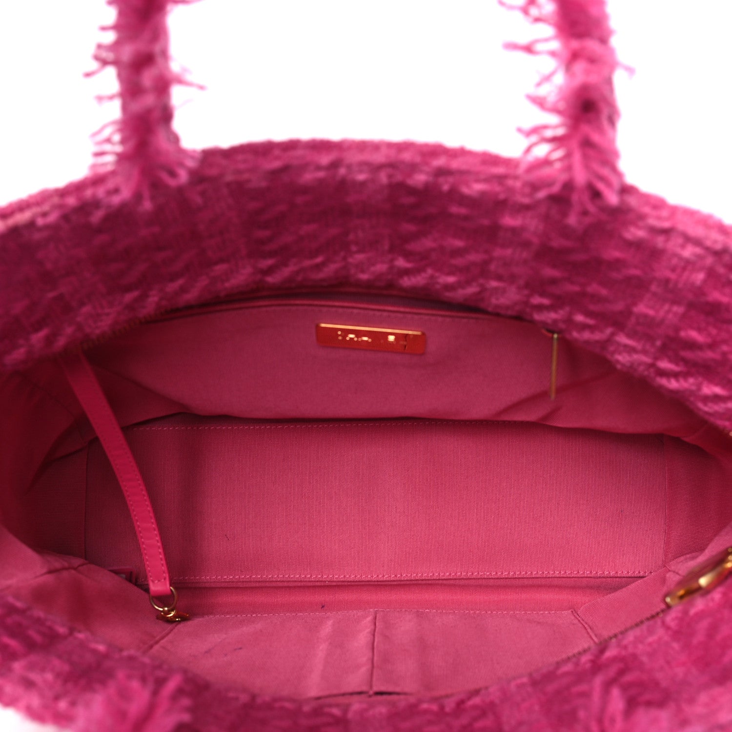 Chanel Wool Tweed Medium Zipped Shopping Tote Pink 5 of 9