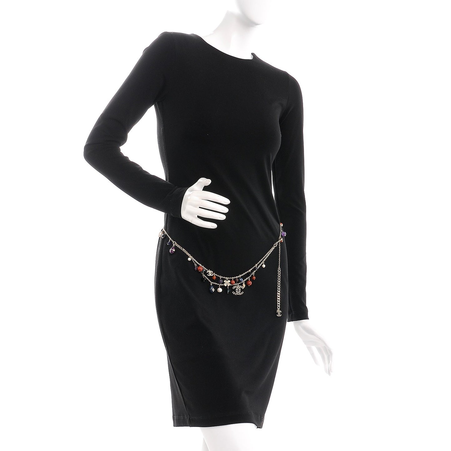 Beaded Charm CC Belt Gold Multicolor