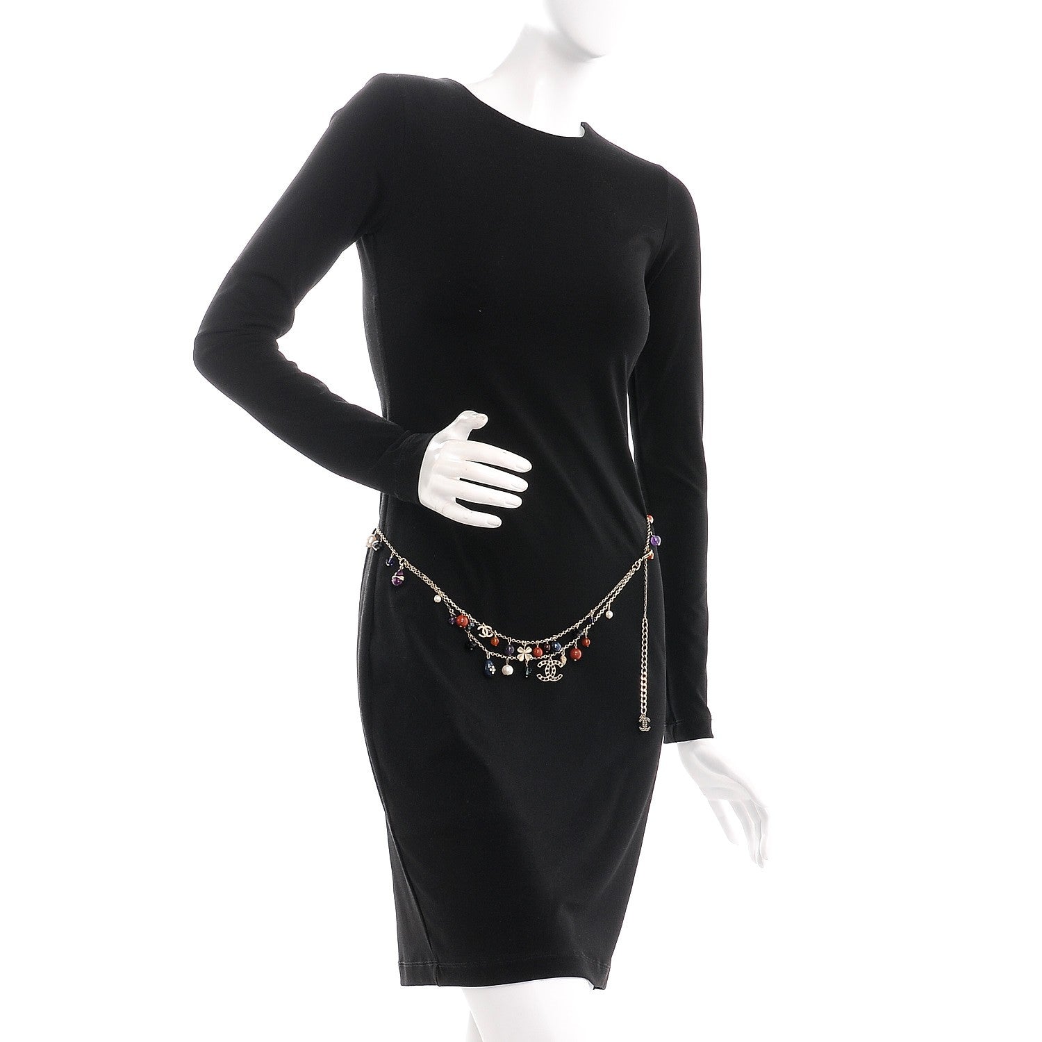 Chanel Beaded Charm CC Belt Gold Multicolor 2 of 6