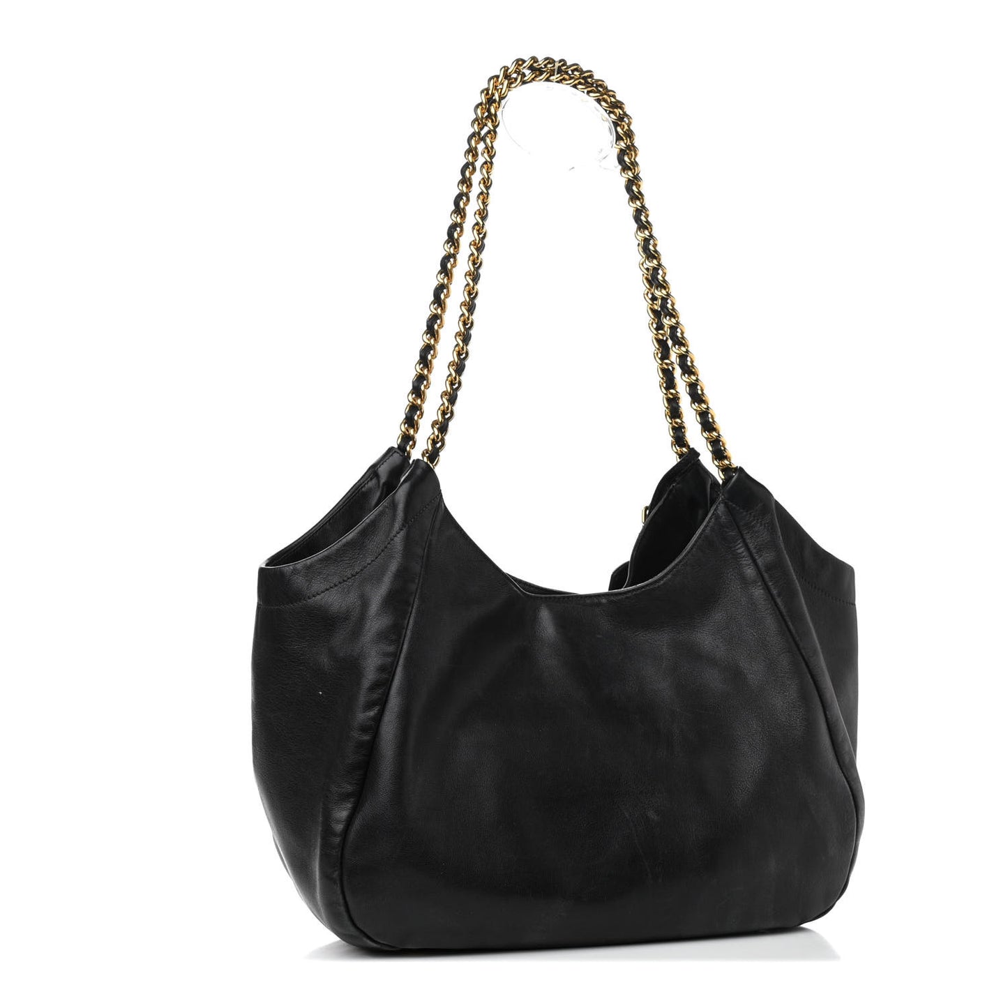 Soft Calf Chain Tote Black