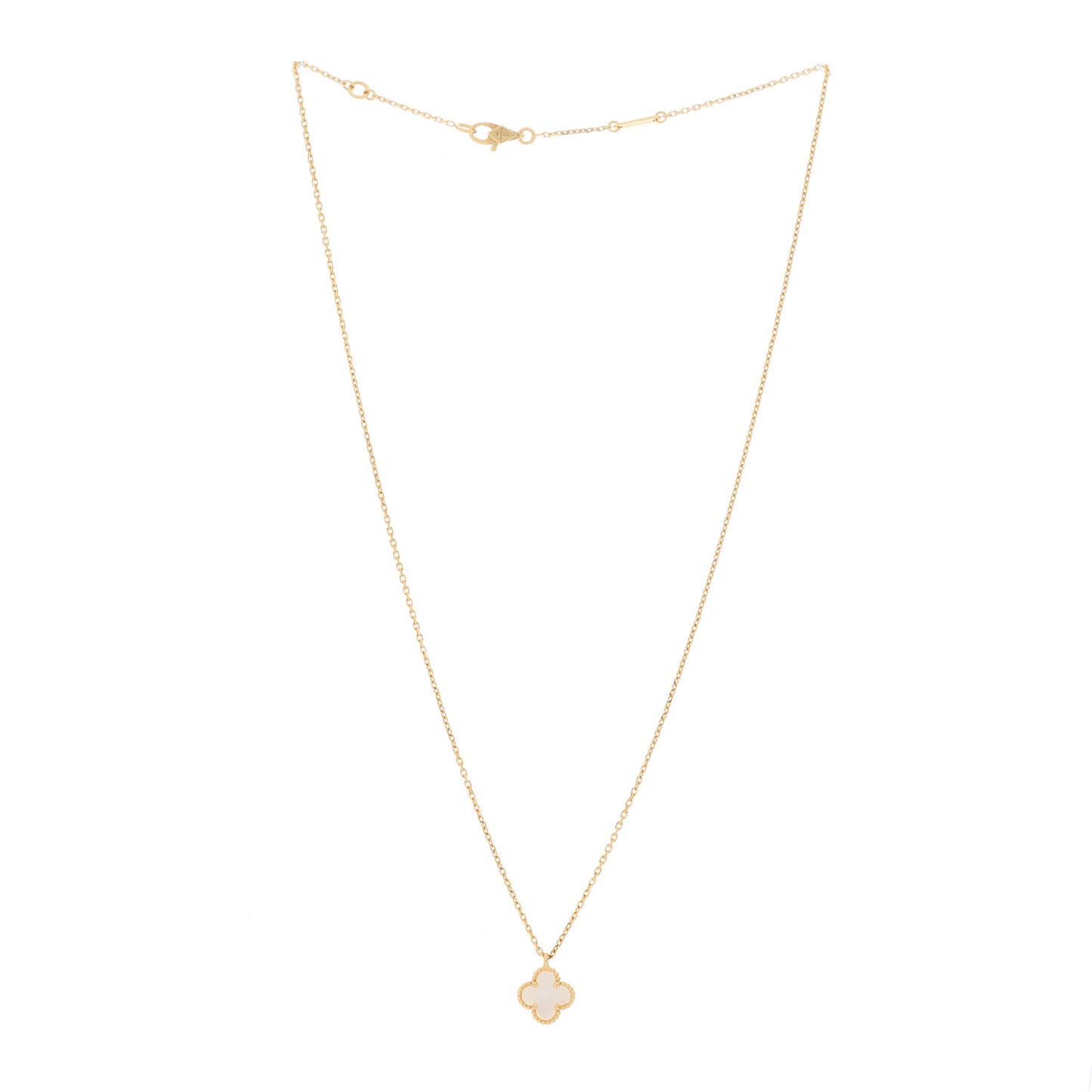 18K Yellow Gold Mother of Pearl Sweet Alhambra Pendant Necklace