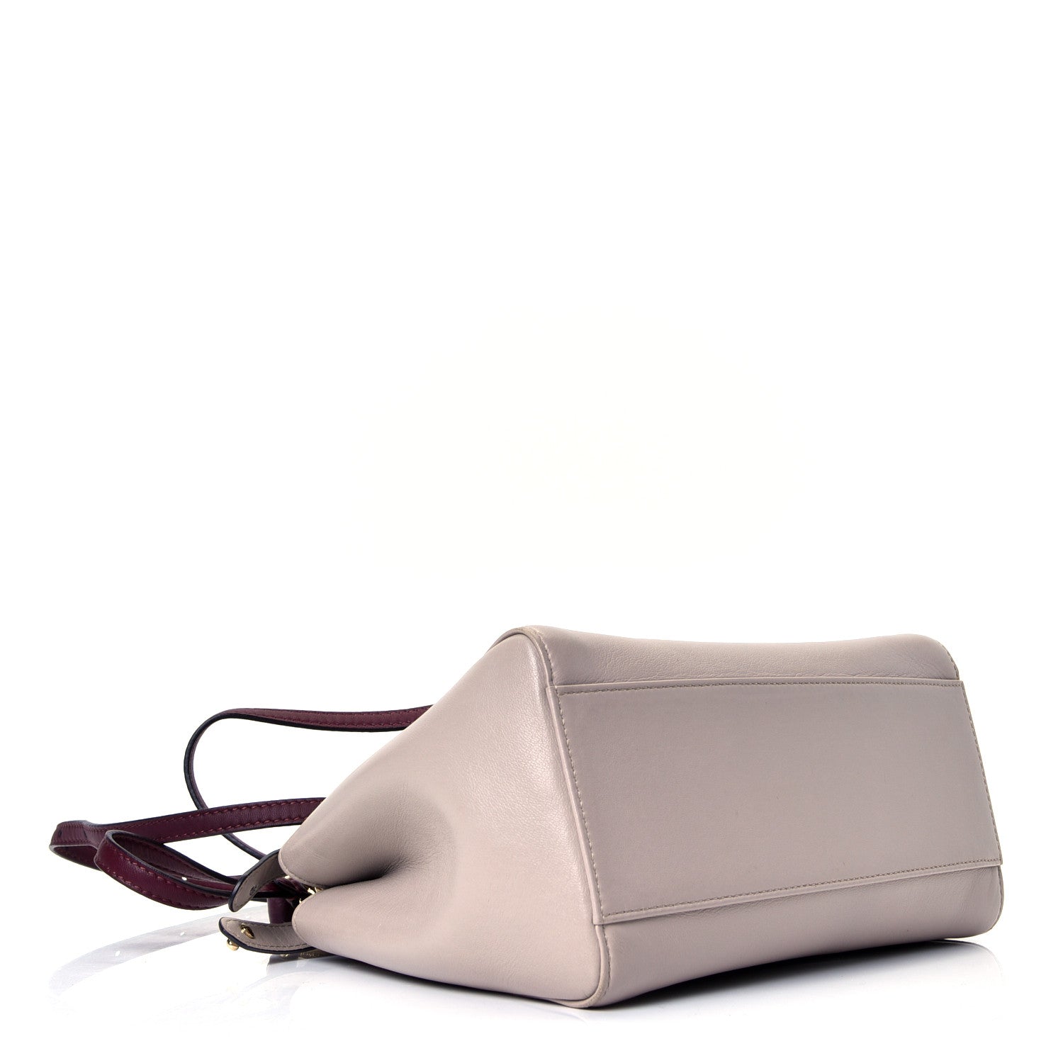 Fendi Nappa Colorblock Mini Peekaboo Iconic Satchel Grigio Polvere Bordeaux Bois de Rose 3 of 4