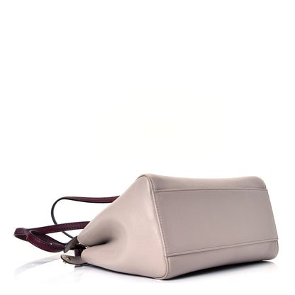 Fendi Nappa Colorblock Mini Peekaboo Iconic Satchel Grigio Polvere Bordeaux Bois de Rose 3 of 4