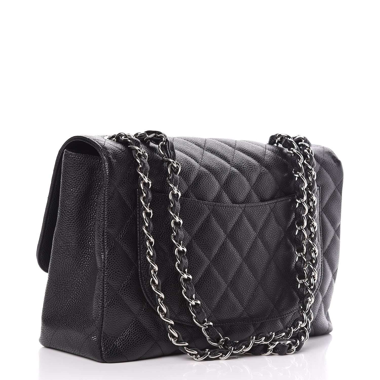 Chanel Caviar Quilted Jumbo Single Flap Black 3 of 17