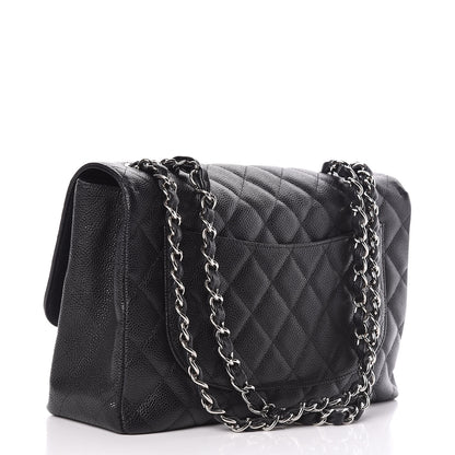 Chanel Caviar Quilted Jumbo Single Flap Black 3 of 17