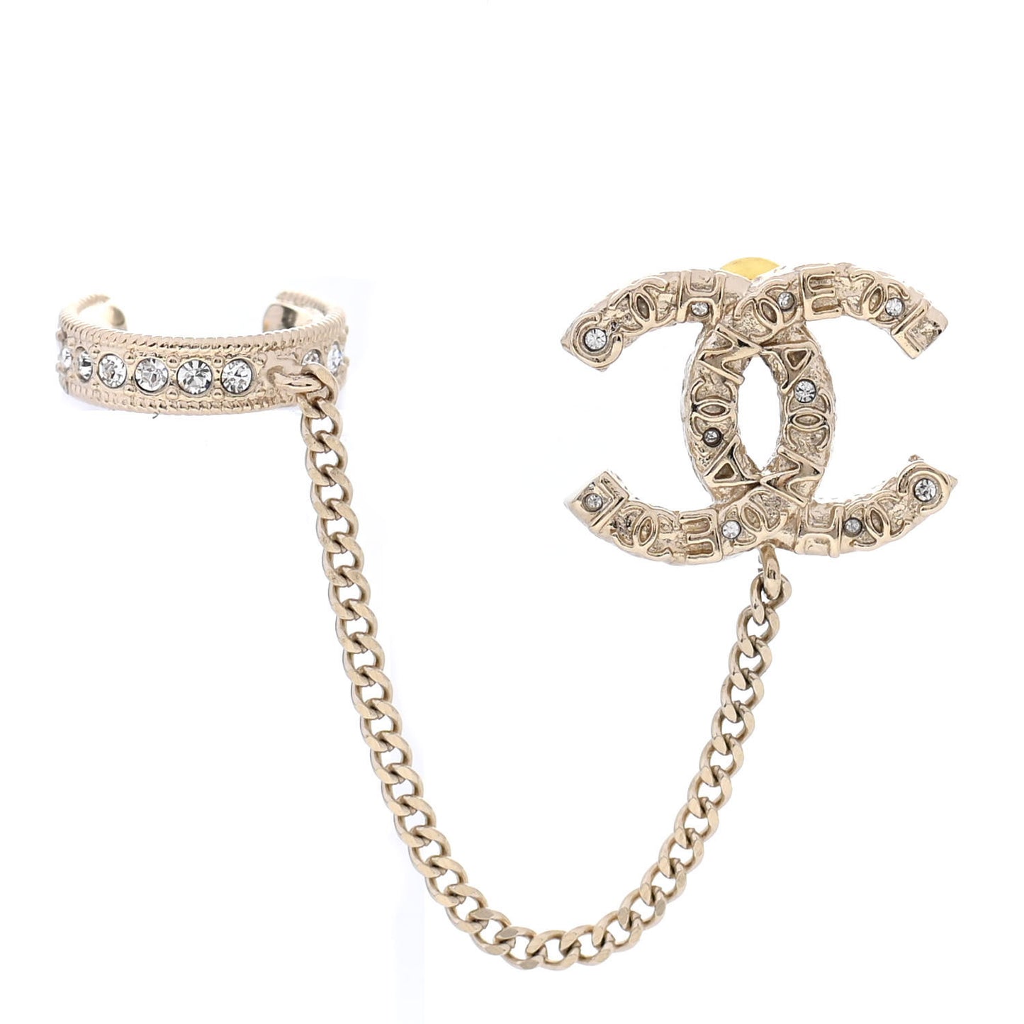 Crystal CC Cuff Single Earring Gold
