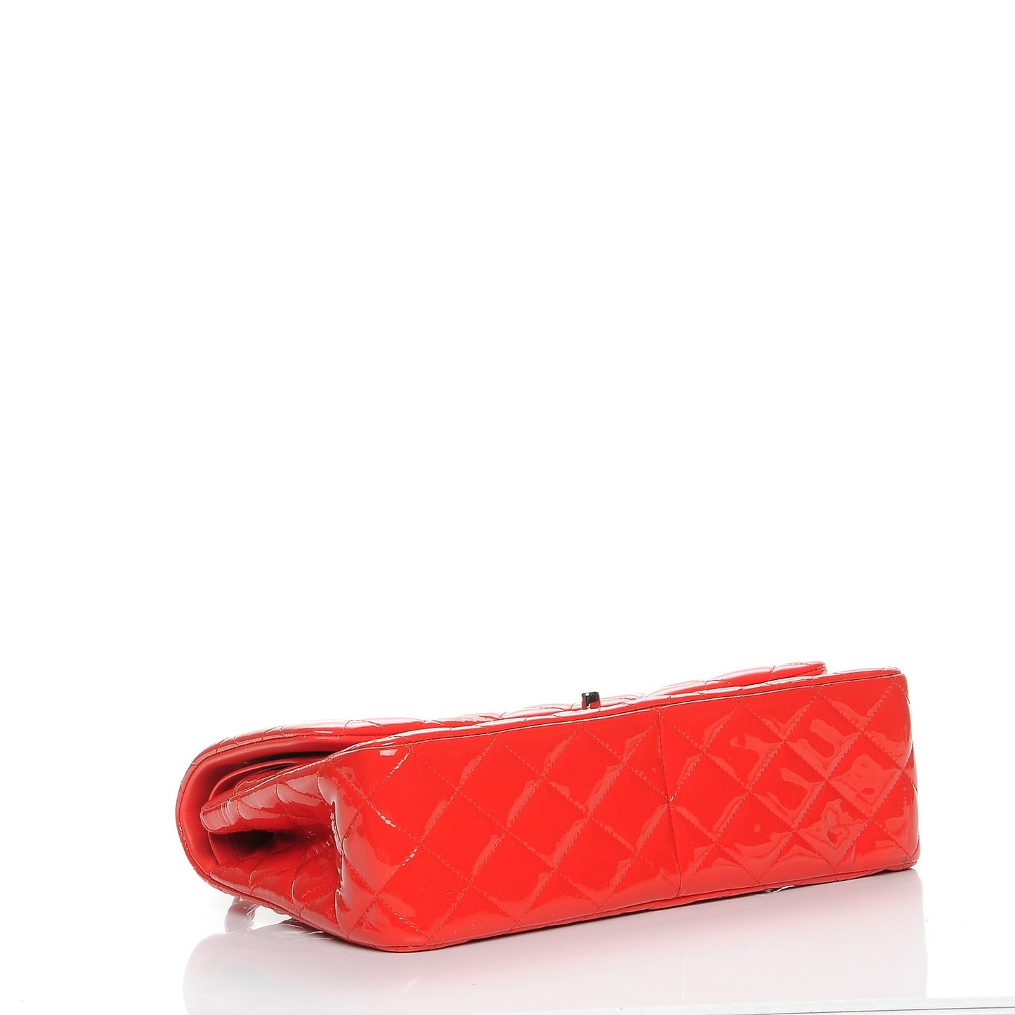 Patent Quilted Jumbo Double Flap Red