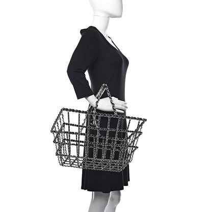 Chanel Brass Calfskin Grocery By Shopping Basket Silver 2 of 6