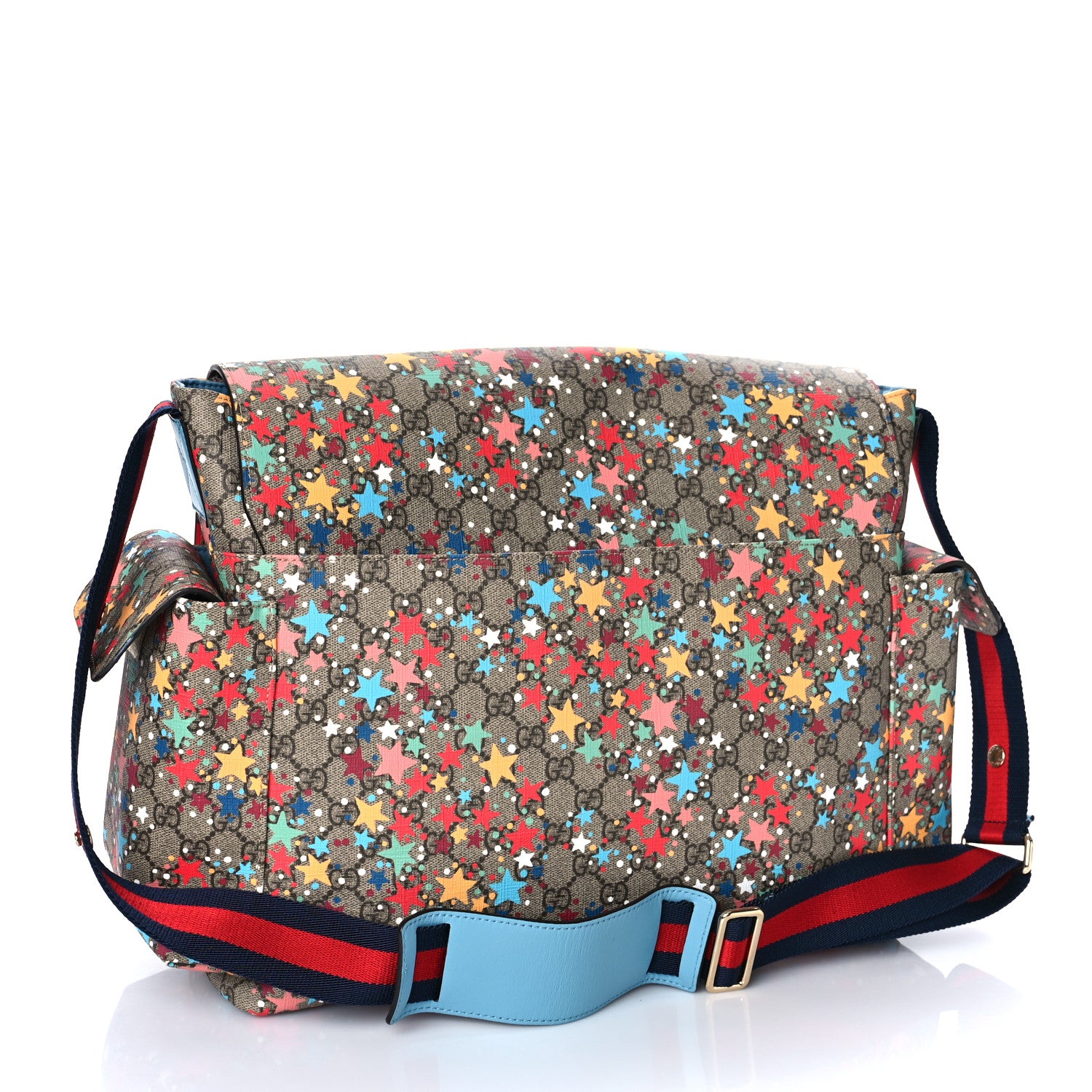 Gucci GG Supreme Monogram Star Print Diaper Bag Blue Multicolor 5 of 11