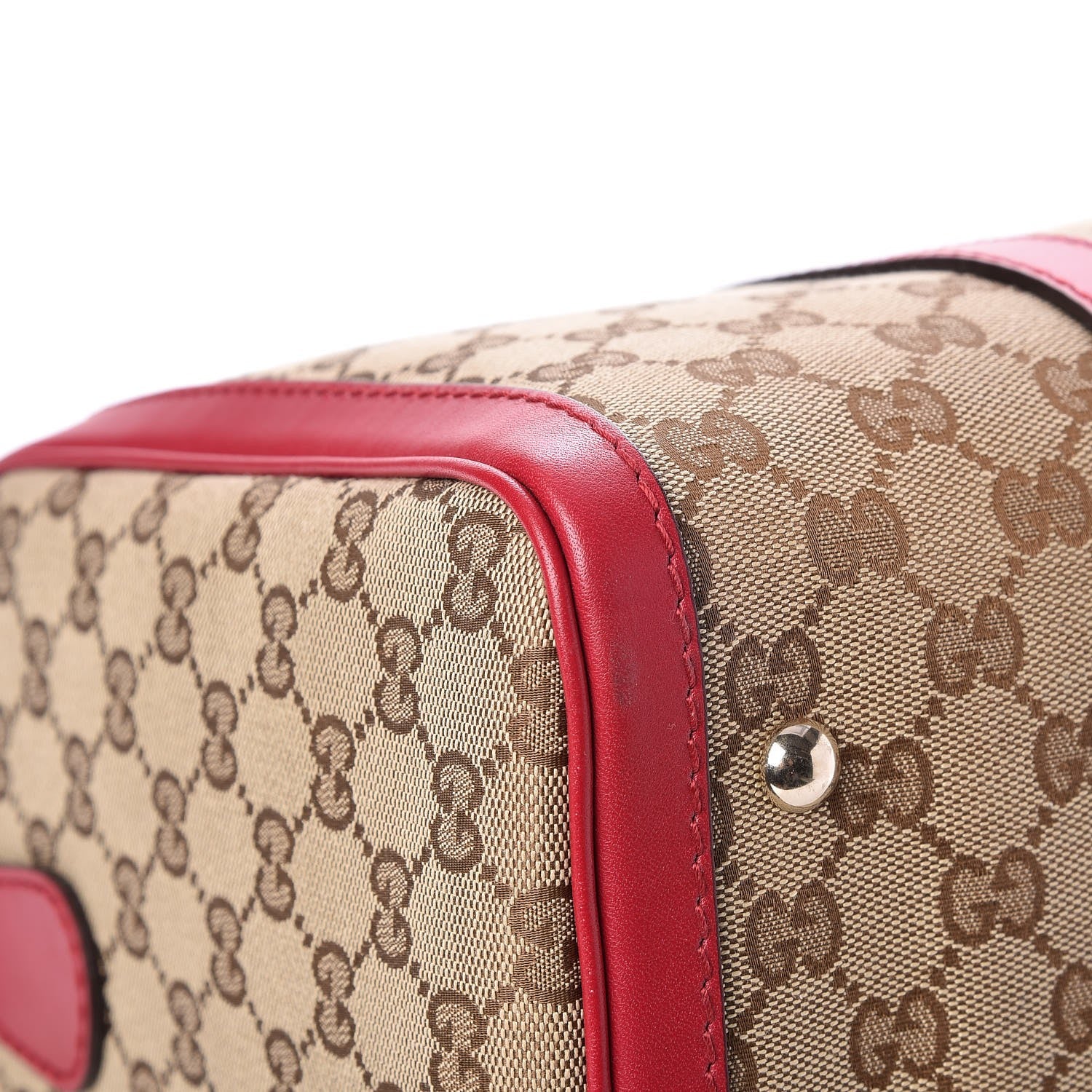 Gucci Monogram Medium Joy Boston Beige Red 7 of 10