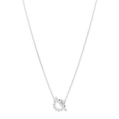 Hermes 18K White Gold Diamond Finesse Pendant Necklace 1 of 6