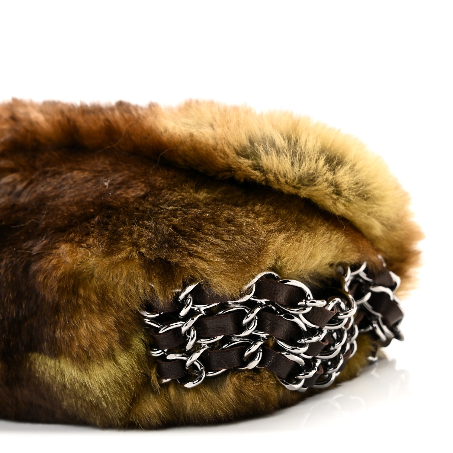 Chanel Rabbit Fur Chain Flap Brown 10 of 11
