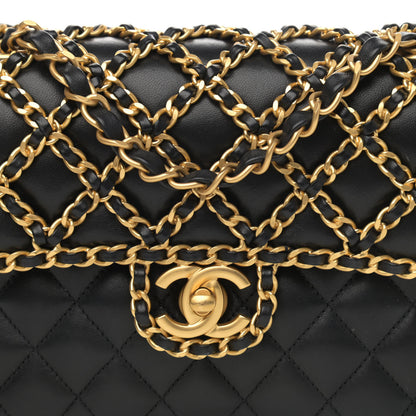 Chanel Lambskin Timeless Classic Chained Double Flap Black 7 of 11