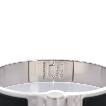 Hermes Enamel Charniere Uni Narrow Hinged Bracelet S Black 4 of 5