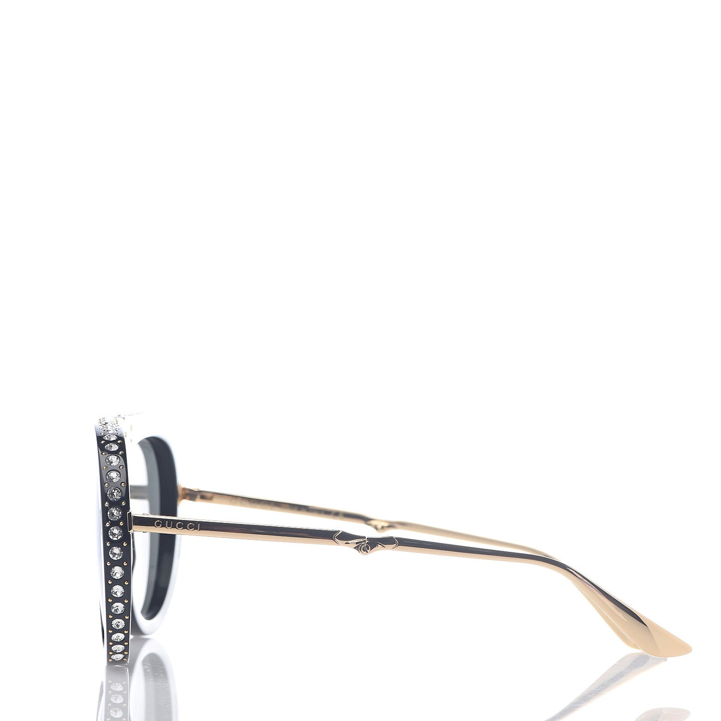 Acetate Crystal Foldable Aviator Sunglasses GG0307S Black