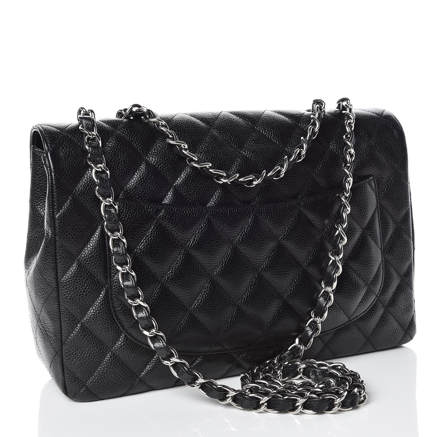 Chanel Caviar Quilted Jumbo Single Flap Black 3 of 16