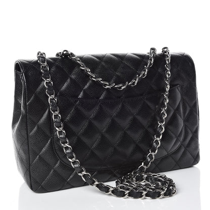 Chanel Caviar Quilted Jumbo Single Flap Black 3 of 16
