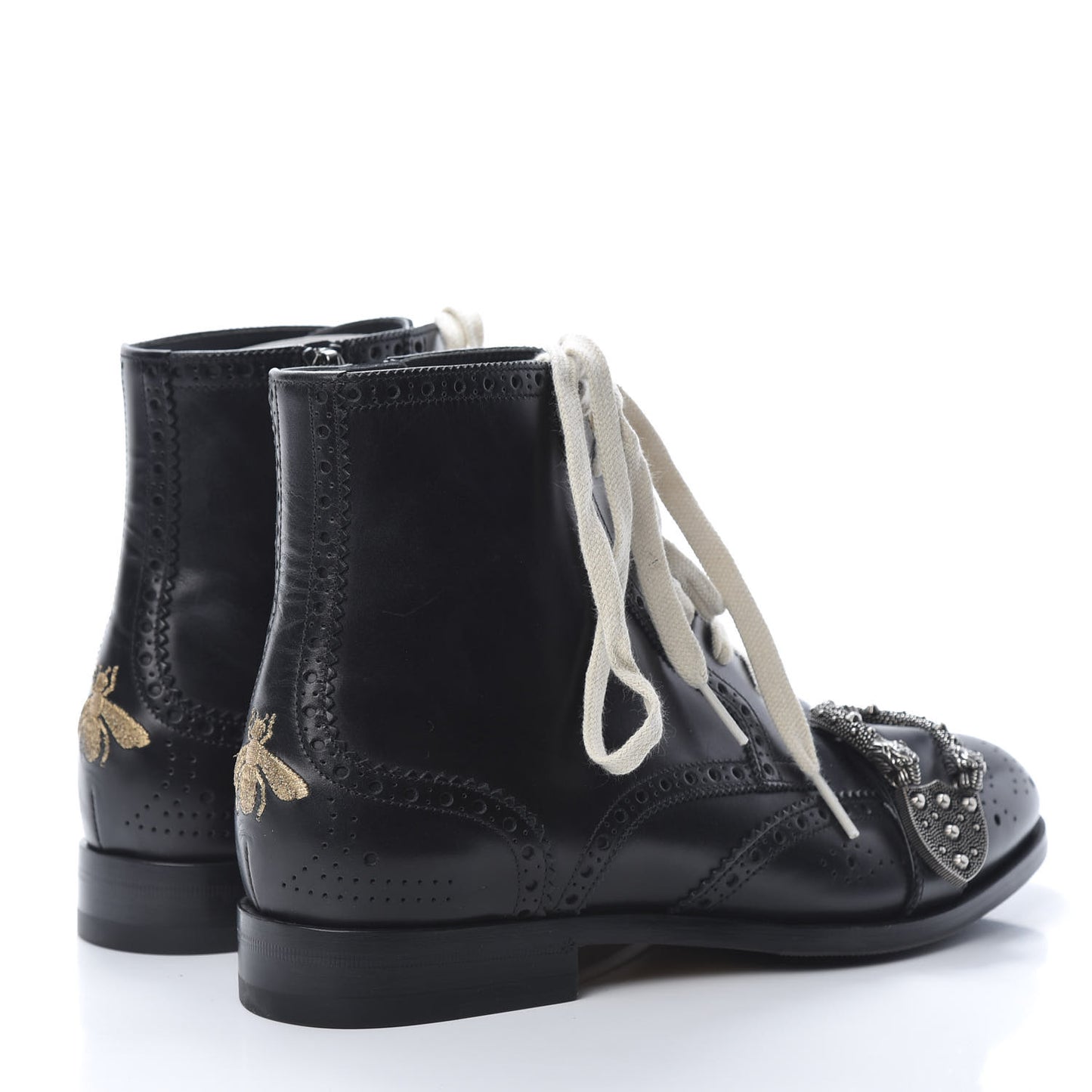Calfskin Mens Queercore Brogue Wingtip Boots 6.5 Black