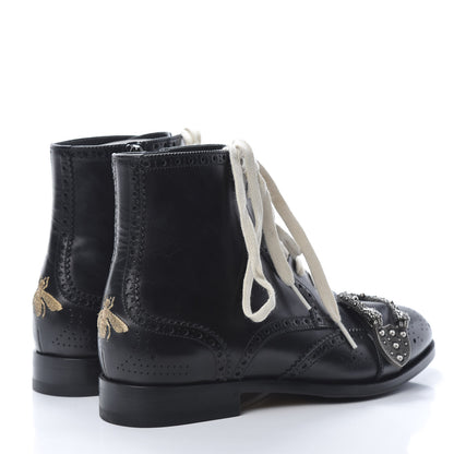 Gucci Calfskin Mens Queercore Brogue Wingtip Boots 6.5 Black 4 of 8