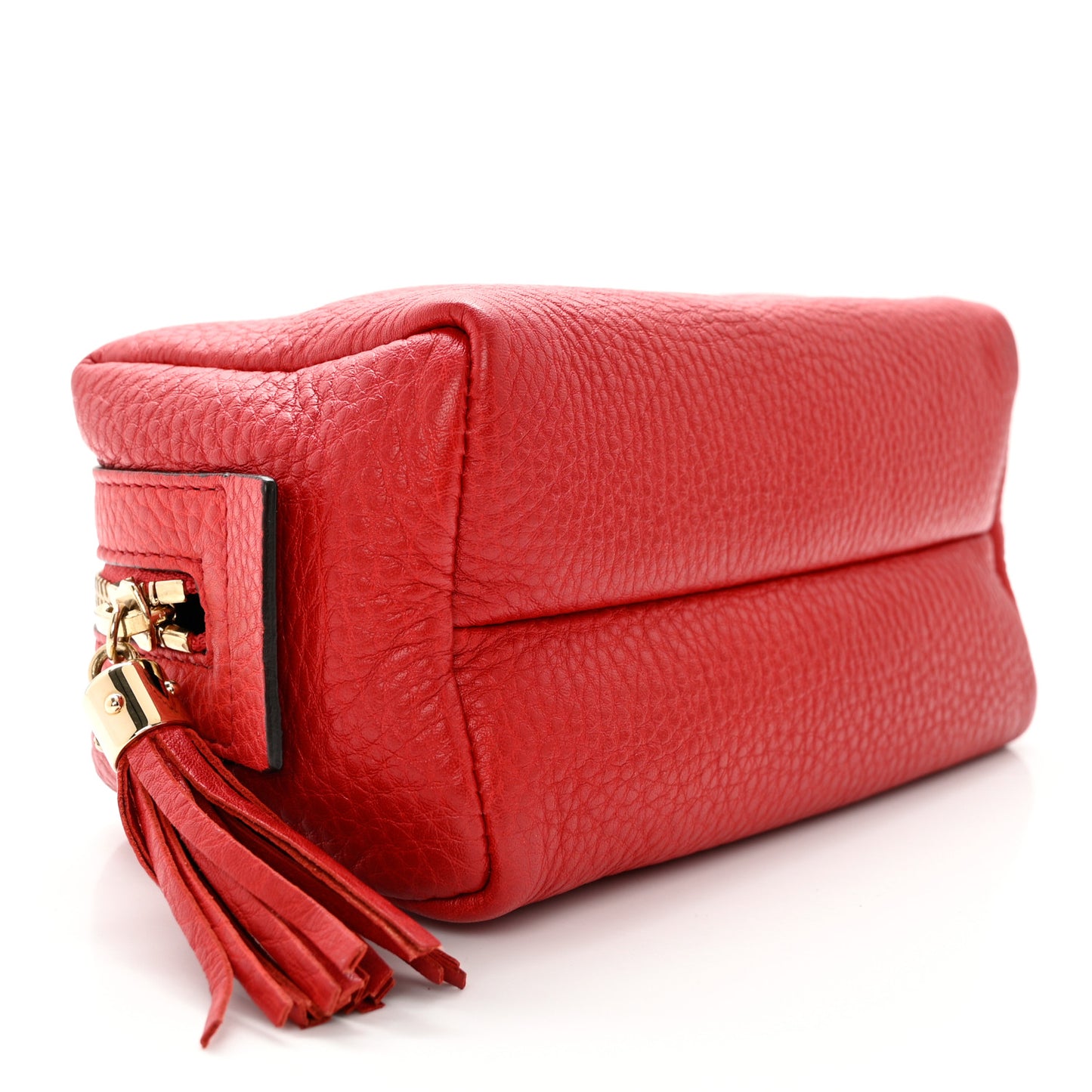 Pebbled Calfskin Medium Soho Cosmetic Case Red