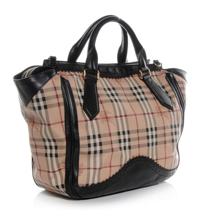 Burberry Haymarket Check Medium Brogue Tassel Tote 3 of 12