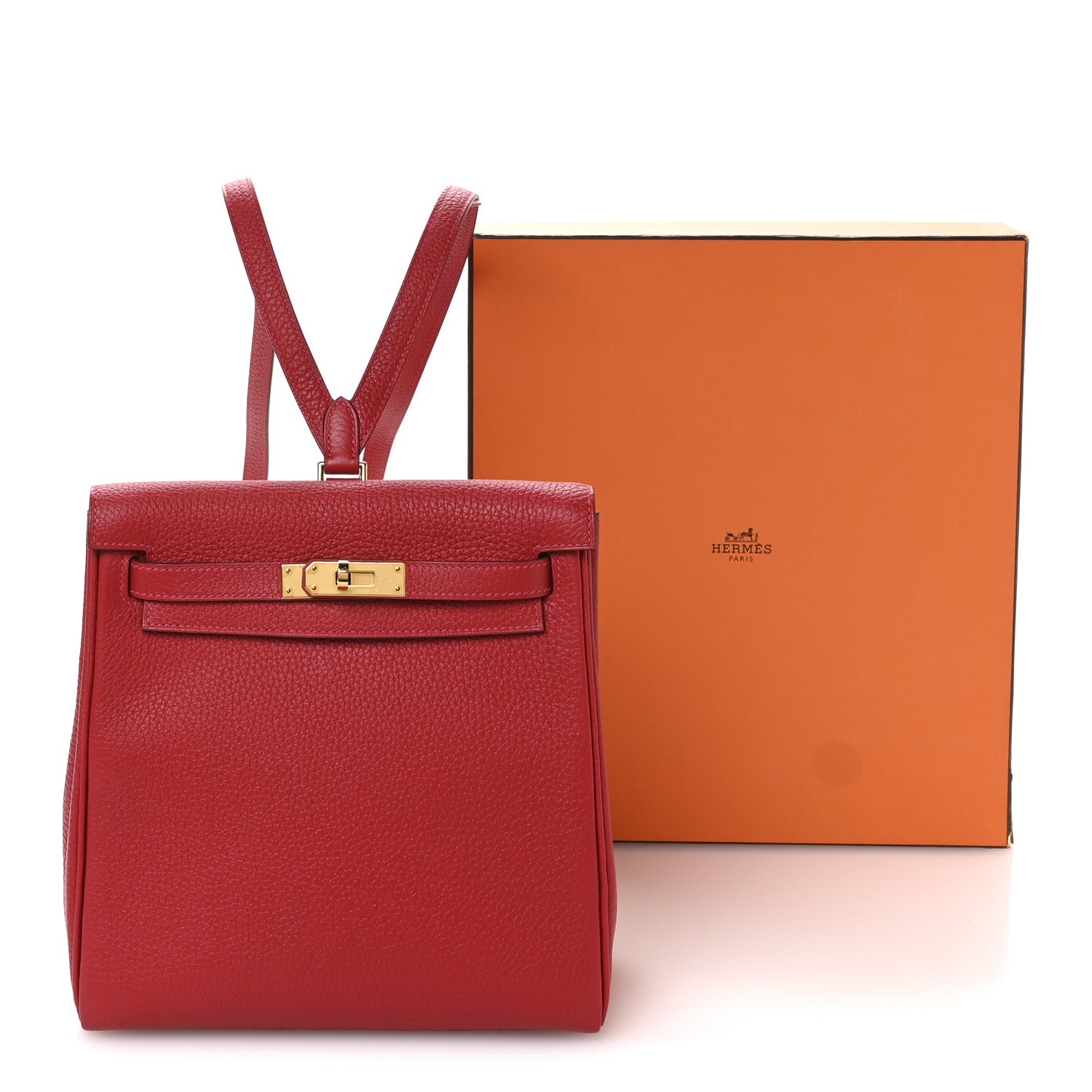 Hermes Taurillon Clemence Kelly Ado Backpack Rouge Casaque 11 of 11