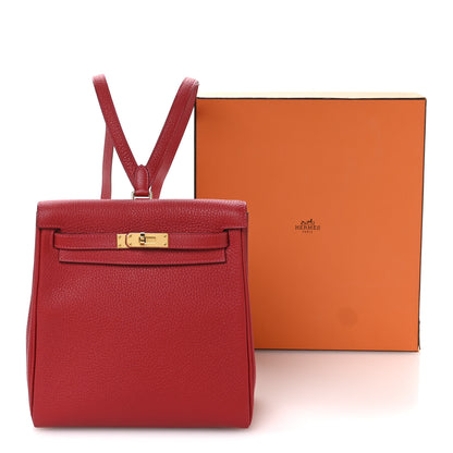 Hermes Taurillon Clemence Kelly Ado Backpack Rouge Casaque 11 of 11