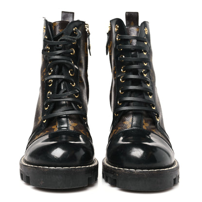 Louis Vuitton Patent Calfskin Monogram Star Trail Ankle Boots 38.5 Black 3 of 9