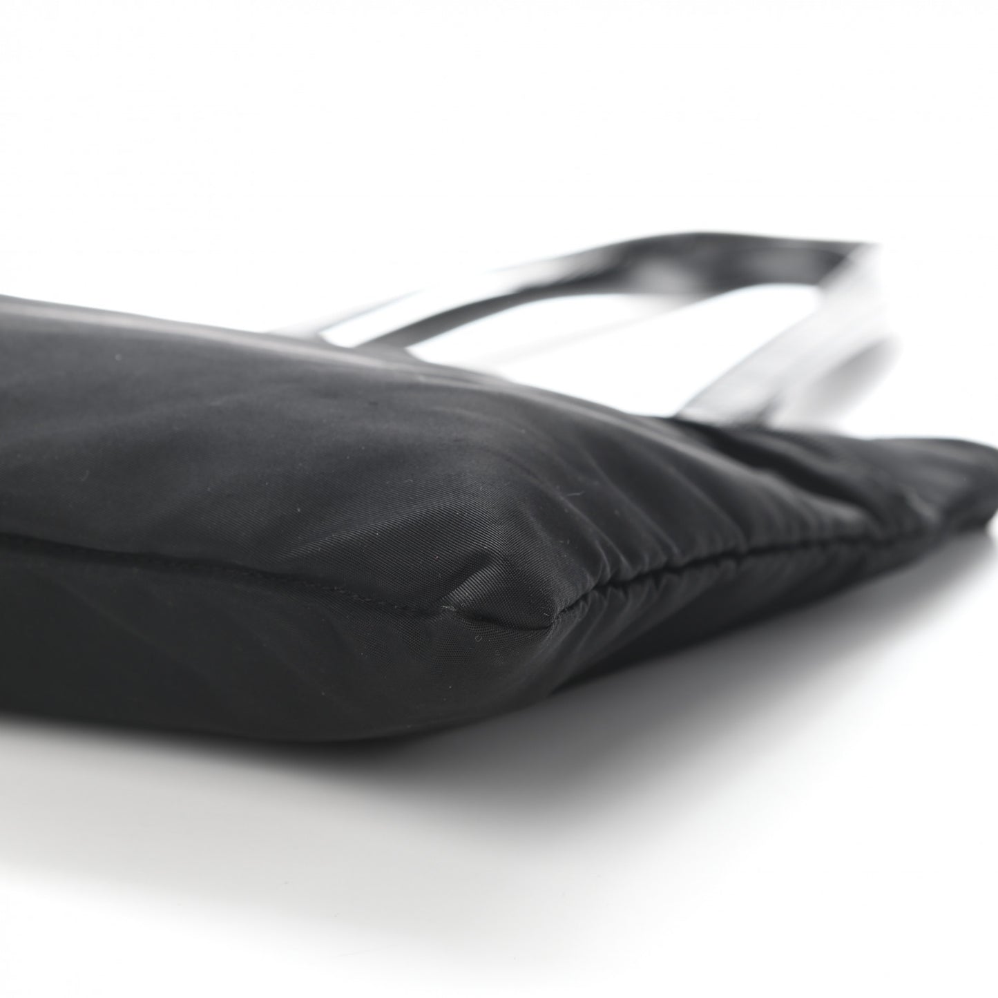 Tessuto Nylon Calfskin Shoulder Bag Black