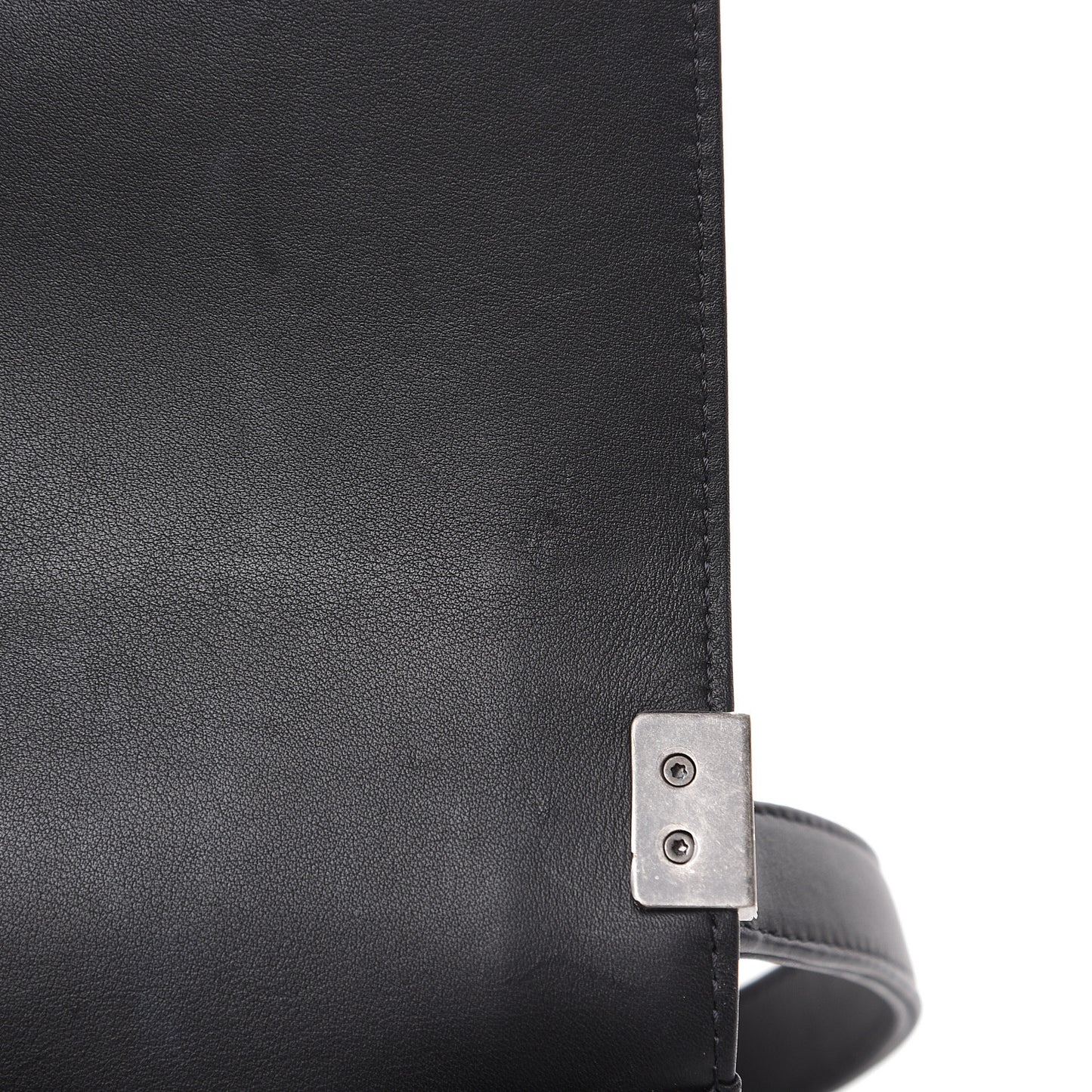 Calfskin Quilted Small Boy Flap Black
