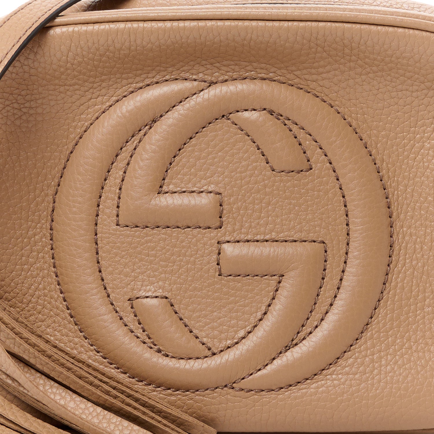 Gucci Pebbled Calfskin Small Soho Disco Bag Camelia 9 of 12