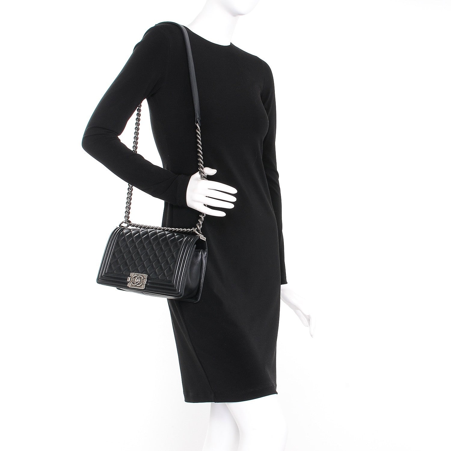 Chanel Lambskin Quilted Medium Boy Flap Black 2 of 19